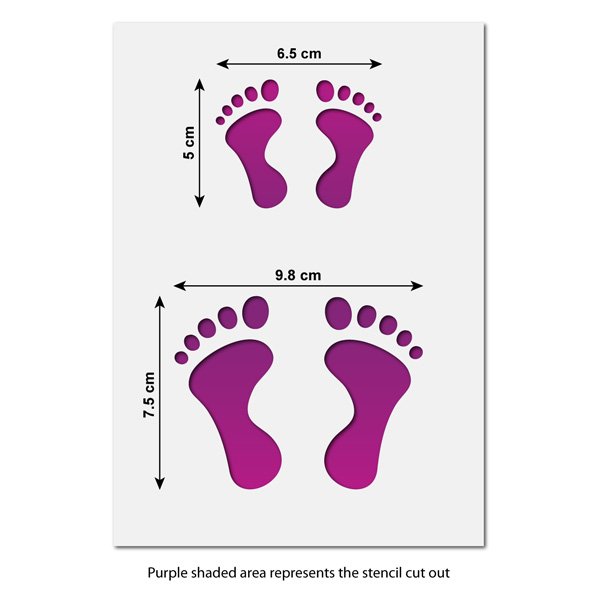 Baby Footprint Stencil - Child's Foot Print Craft / Airbrush Template ...
