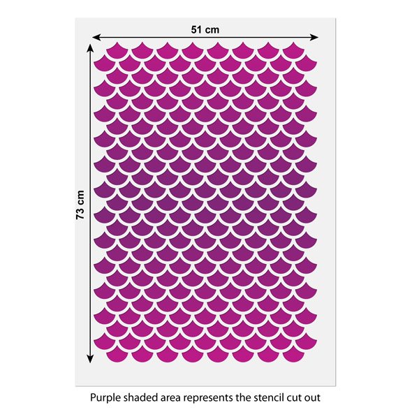 Large Mermaid Scales Pattern Stencil