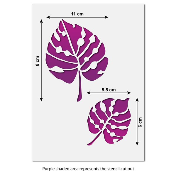 Monstera Leaf Stencil Set - Tropical Foliage A5 Craft Template | eBay