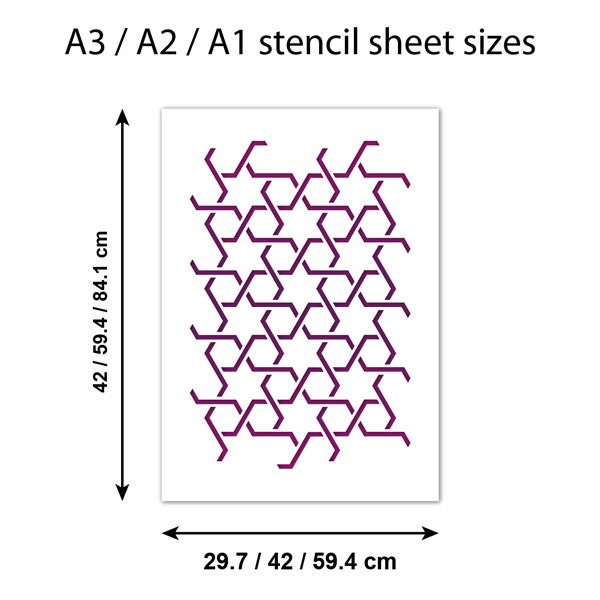 CraftStar Lattice Patten Stencil Size Guide