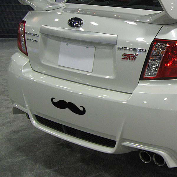 Black Moustache Car Sticker